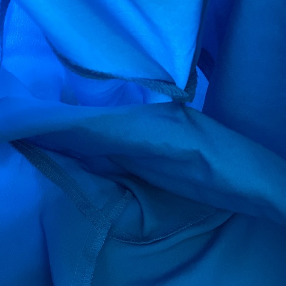 Vintage Christian Dior Pleated Detail Silky Button Down Blouse Blue Size Small 4 - Picture 13 of 14